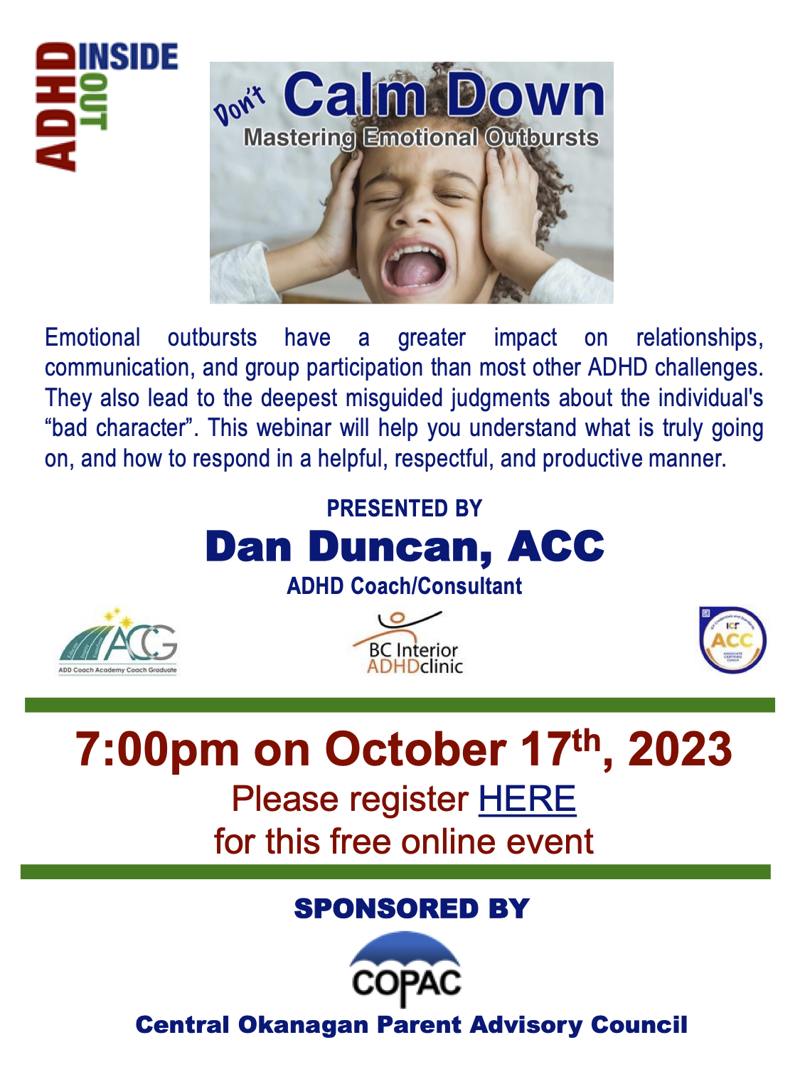 ADHD Inside Out - Don't Calm Down with Dan Duncan!